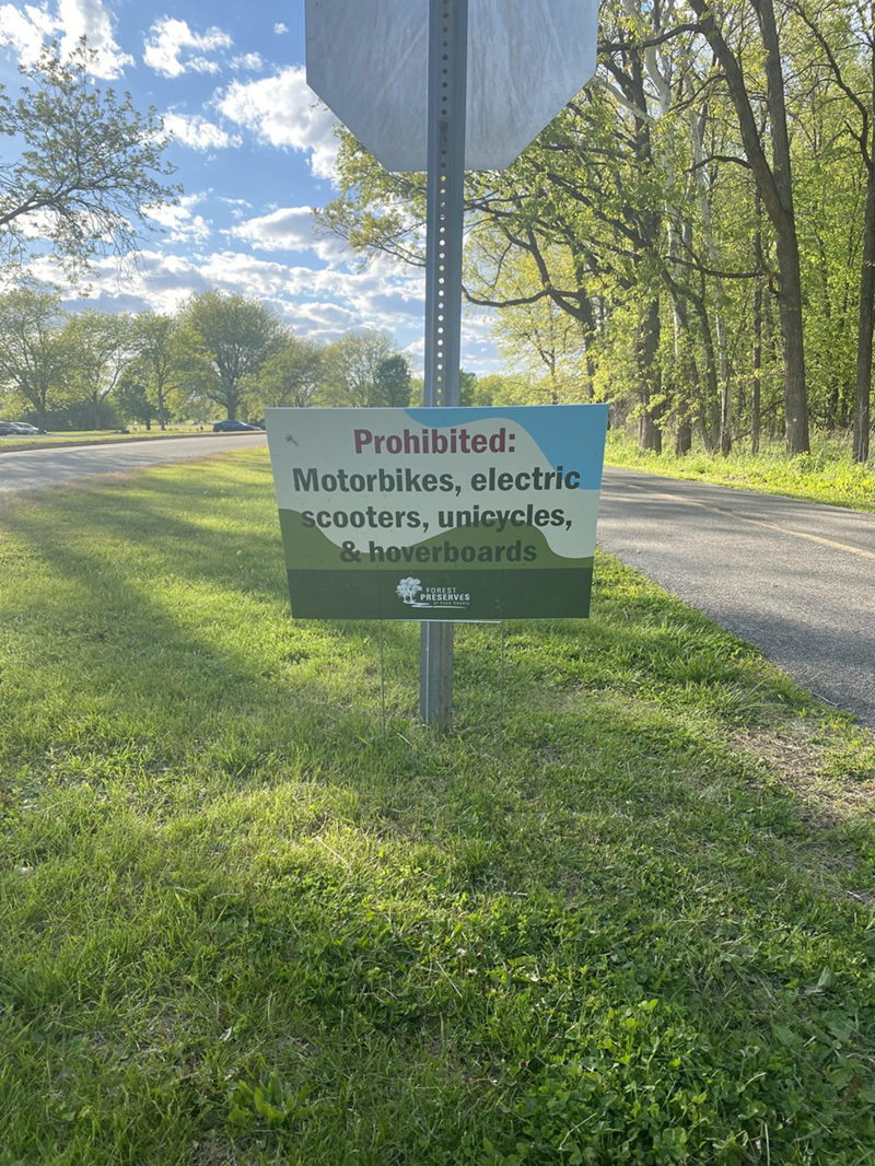 Prohibited: Motorbikes, electric scooters, unicycles, & hoverboards PRESERVES