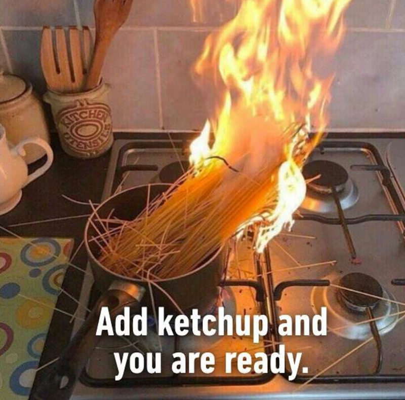 Add ketchup and you are ready.
