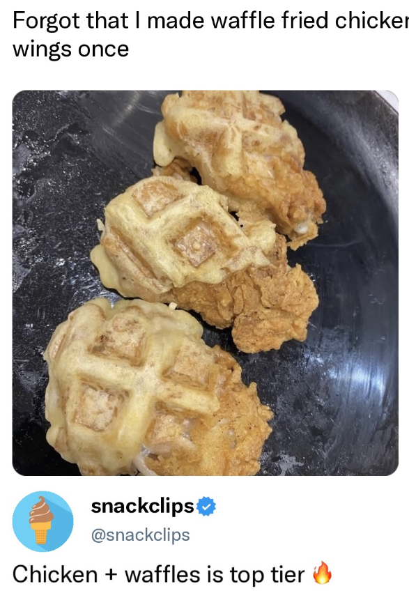 Forgot that I made waffle fried chicker wings once snackclips @snackclips Chicken+waffles is top tier
