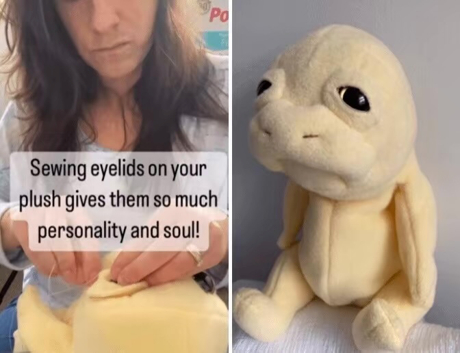 Po Sewing eyelids on your plush gives them so much personality and soul!