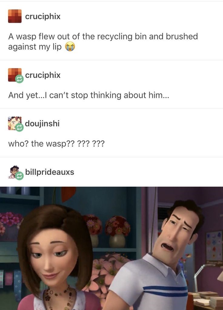 cruciphix A wasp flew out of the recycling bin and brushed against my lip cruciphix And yet...I can't stop thinking about him... doujinshi who? the wasp?? ??? ??? billprideauxs