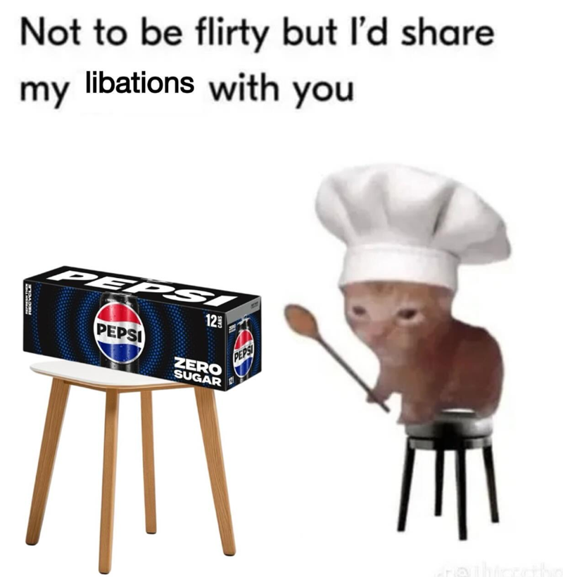 Not to be flirty but I'd share my libations with you PEPS 12 PEPSI ZERO SUGAR CANS PEPSI