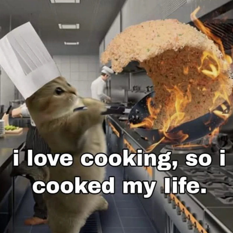 i love cooking, so it cooked my life.