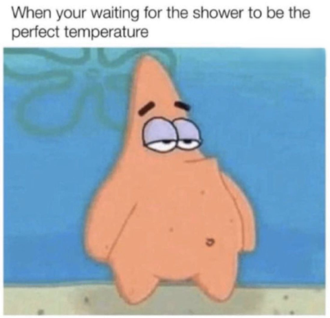 When your waiting for the shower to be the perfect temperature