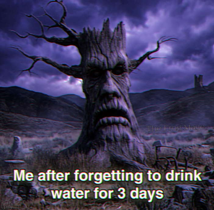 HOT SAD The Frog Mage Me after forgetting to drink water for 3 days