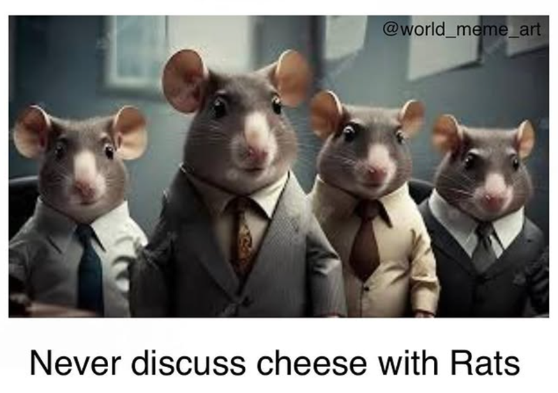 @world_meme_art Never discuss cheese with Rats
