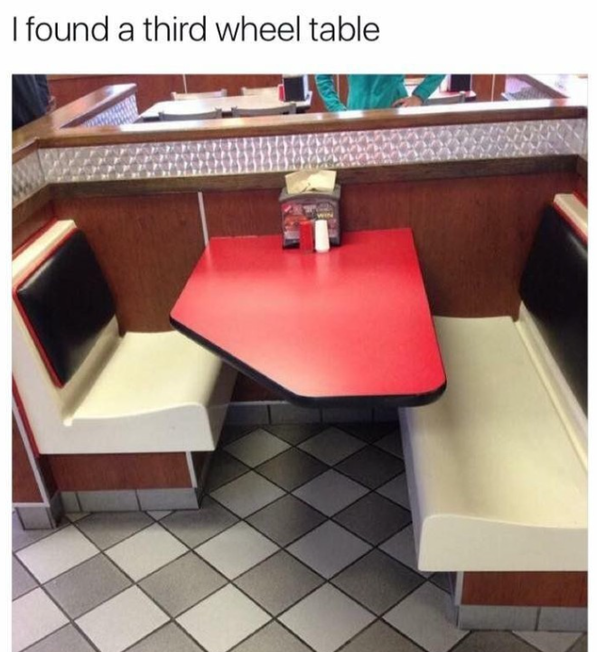 I found a third wheel table