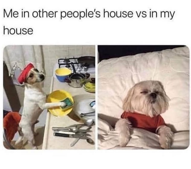 Me in other people's house vs in my house