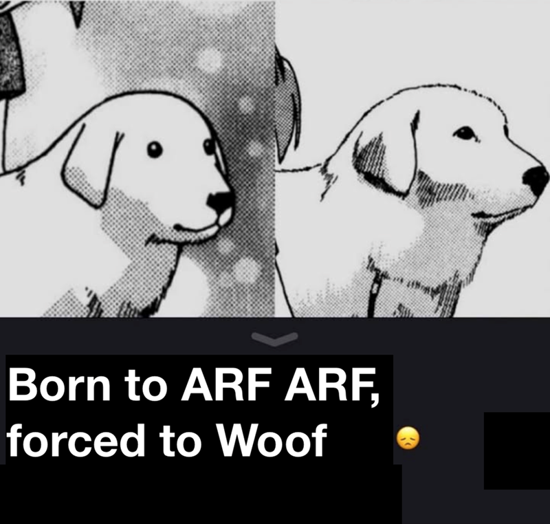 Born to ARF ARF, forced to Woof