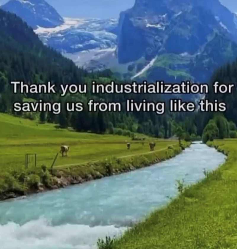 Thank you industrialization for saving us from living like this