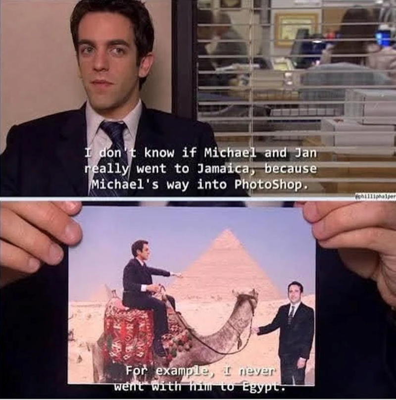 I don't know if Michael and Jan really went to Jamaica, because Michael's way into PhotoShop. For example, I never went with him to Egypt. philliphalper