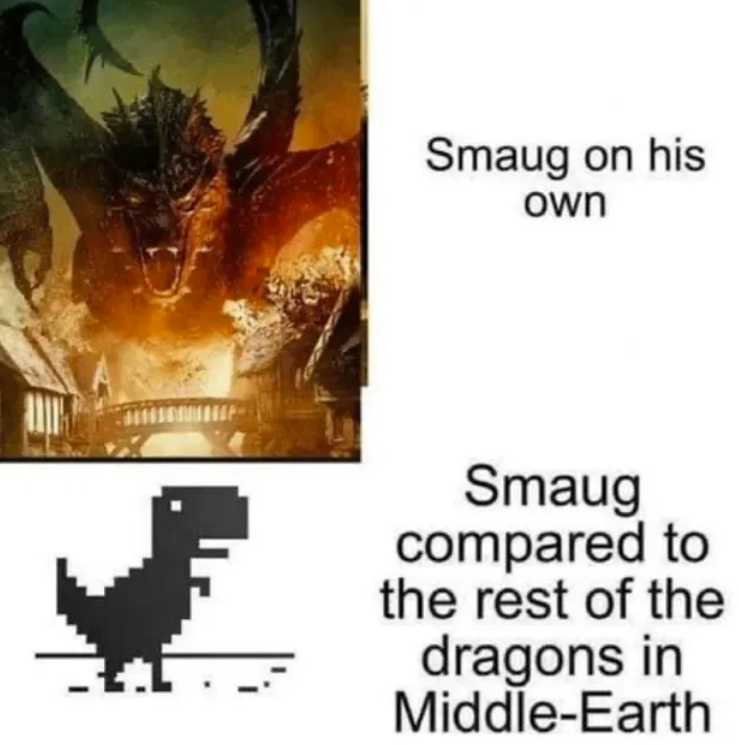 Smaug on his own Smaug compared to the rest of the dragons in Middle-Earth