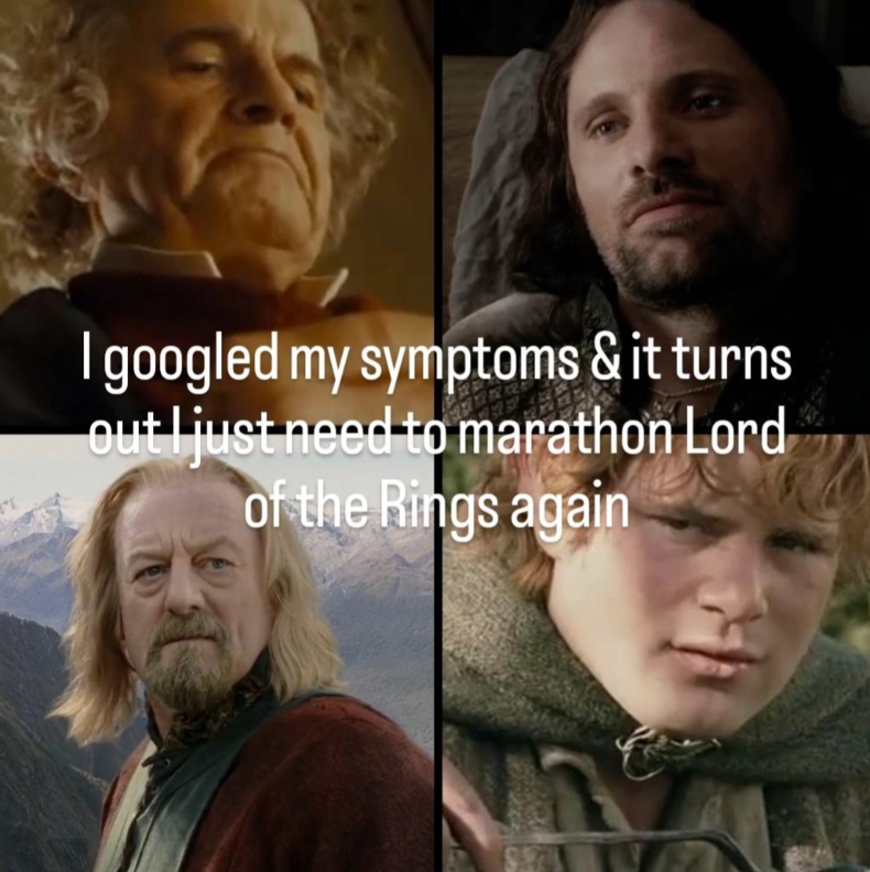 I googled my symptoms & it turns out I just need to marathon Lord of the Rings again