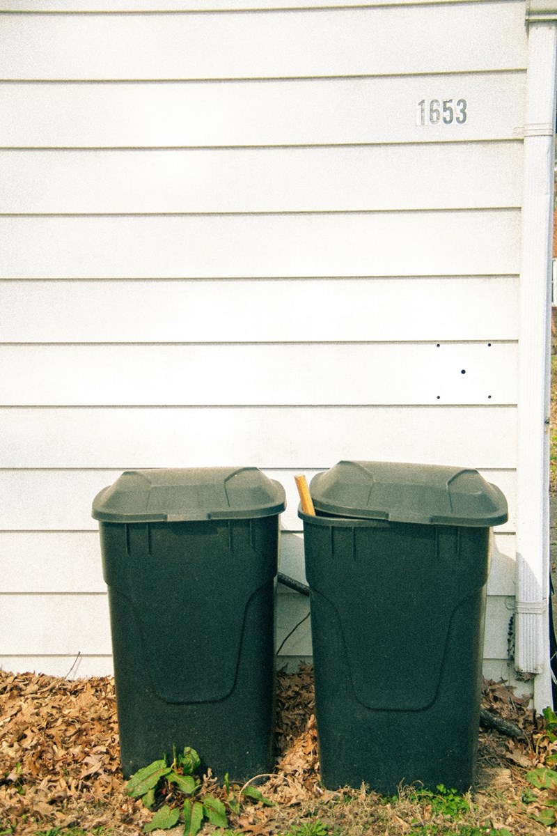 A trash bin from a homeowner who's not at home.