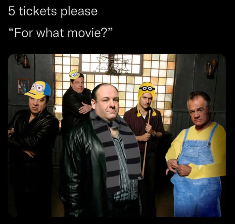 5 tickets please "For what movie?" OO