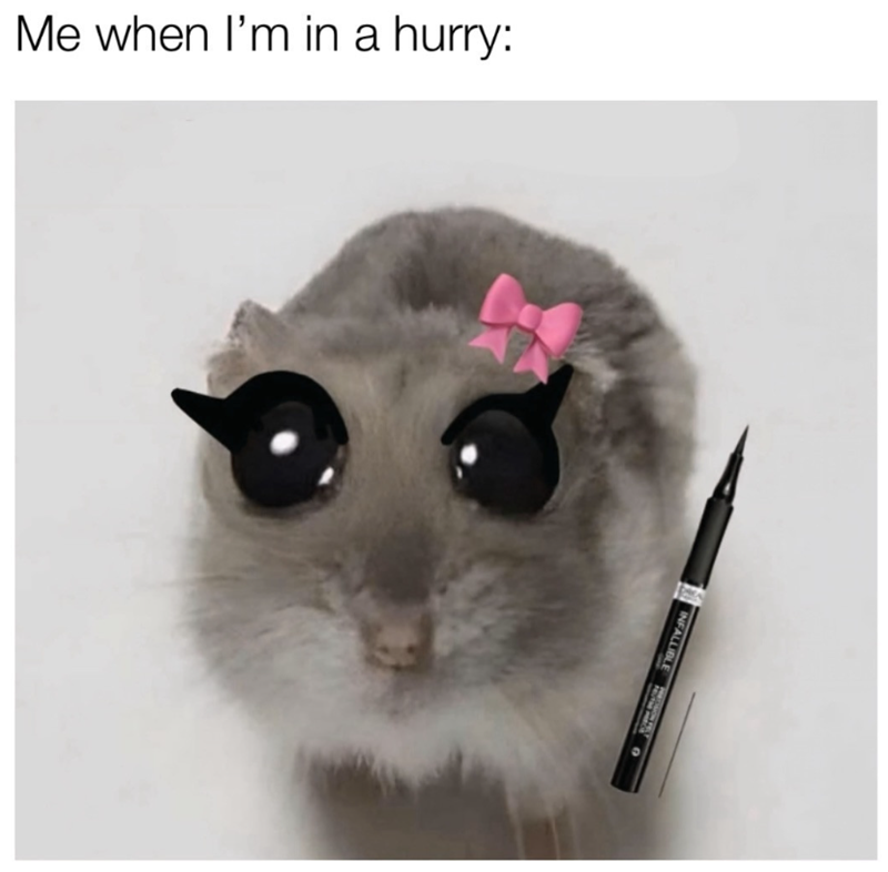 Me when I'm in a hurry: INFALLIBLE