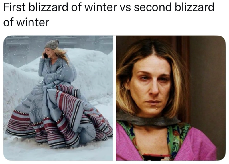 First blizzard of winter vs second blizzard of winter