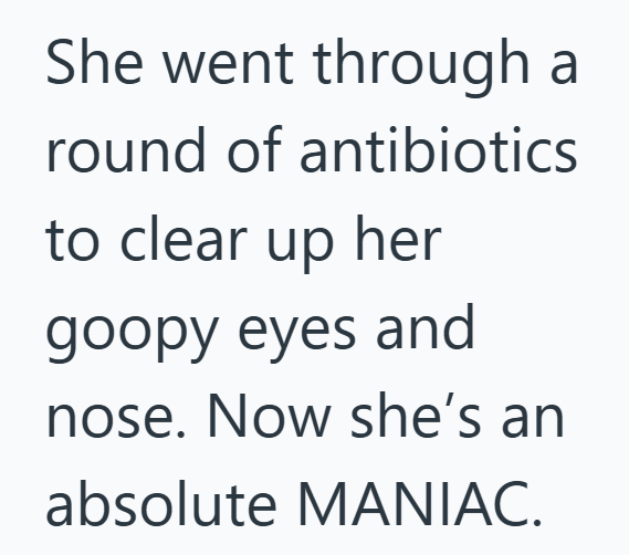 She went through a round of antibiotics to clear up her goopy eyes and nose. Now she's an absolute MANIAC.