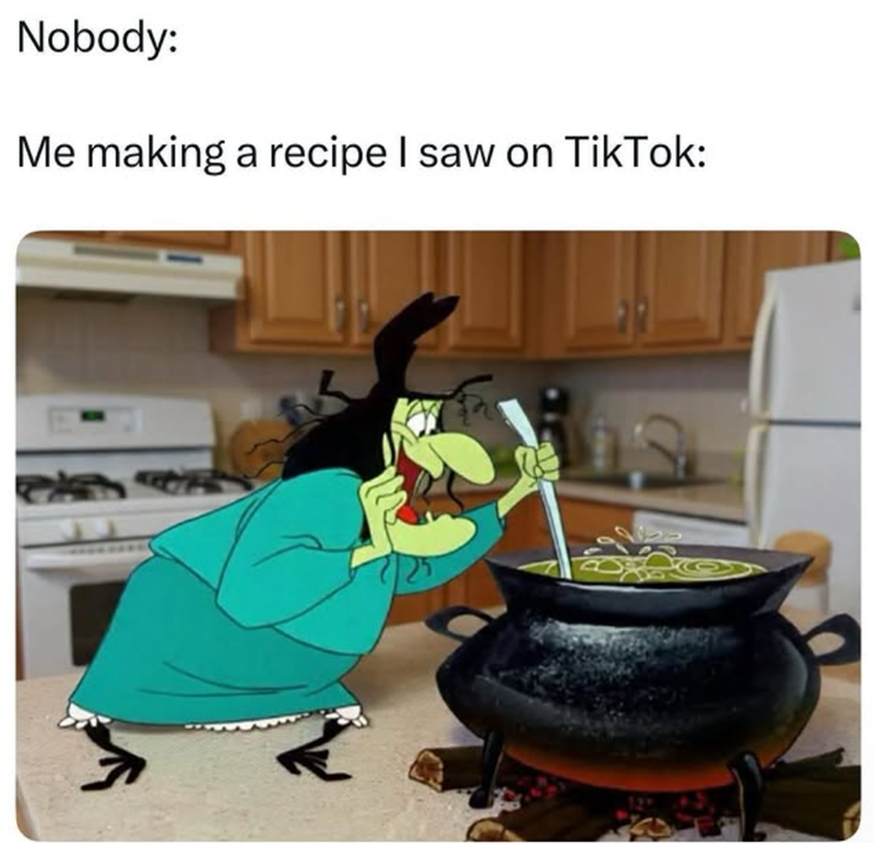 Nobody: Me making a recipe I saw on TikTok: