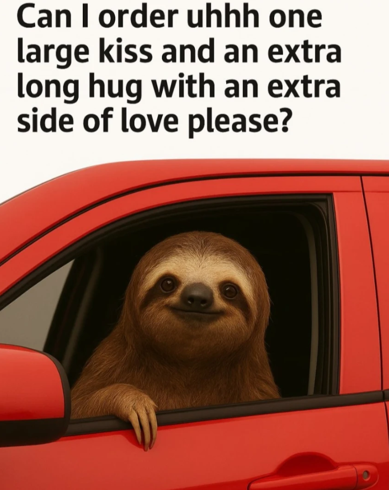 Can I order uhhh one large kiss and an extra long hug with an extra side of love please?