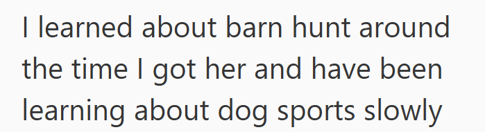 I learned about barn hunt around the time I got her and have been learning about dog sports slowly