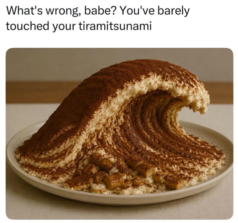 What's wrong, babe? You've barely touched your tiramitsunami