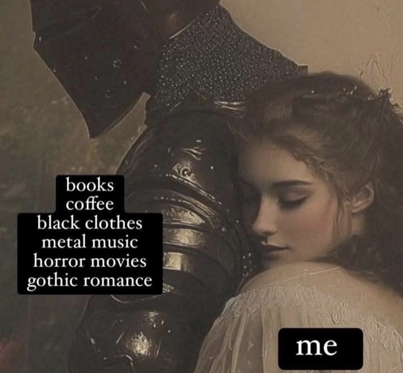 books coffee black clothes metal music horror movies gothic romance me