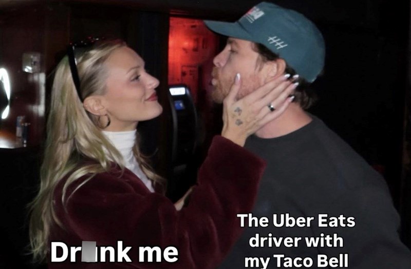 HH Drink me The Uber Eats driver with my Taco Bell