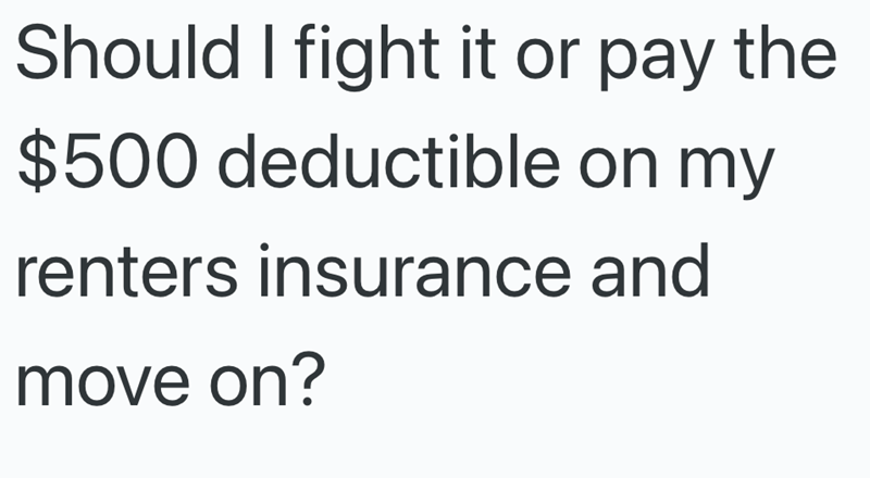 Should I fight it or pay the $500 deductible on my renters insurance and move on?