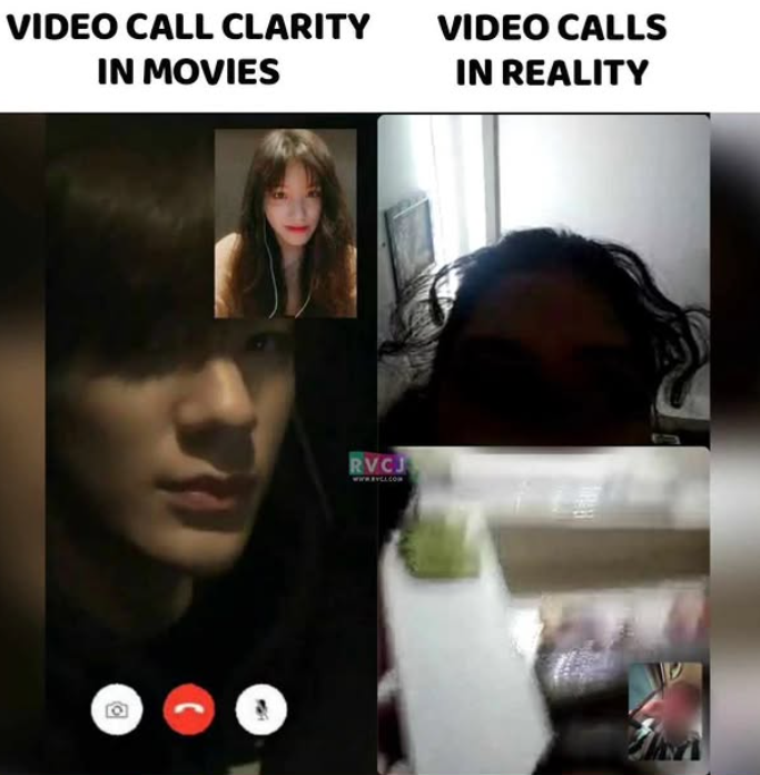 VIDEO CALL CLARITY IN MOVIES VIDEO CALLS IN REALITY ( RVCJ www.BYCL.COM