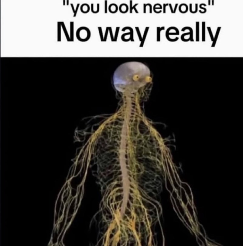 "you look nervous" No way really