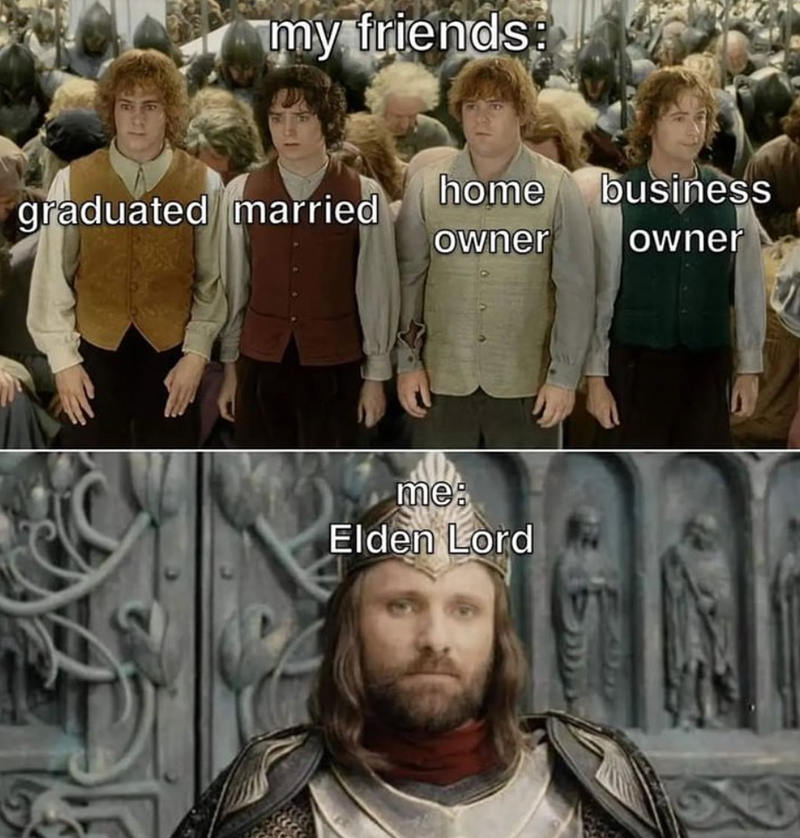 my friends: home business graduated married owner owner me: Elden Lord