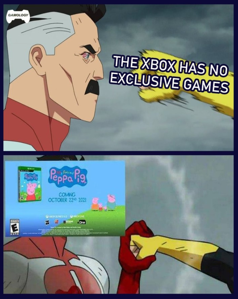 GAMOLOGY Friend Peppa Pig COMING OCTOBER 22 2021 ZARIM AND SENSING @RIZIONE E 128 One THE XBOX HAS NO EXCLUSIVE GAMES