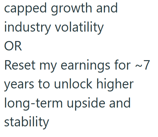 capped growth and industry volatility OR Reset my earnings for ~7 years to unlock higher long-term upside and stability