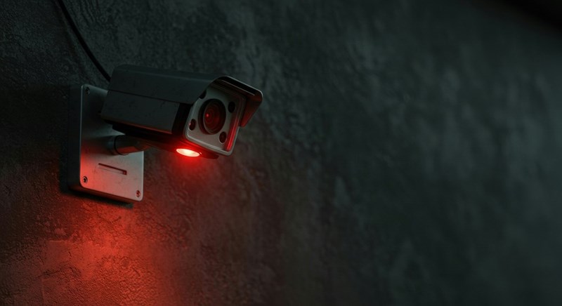 A security camera is watching