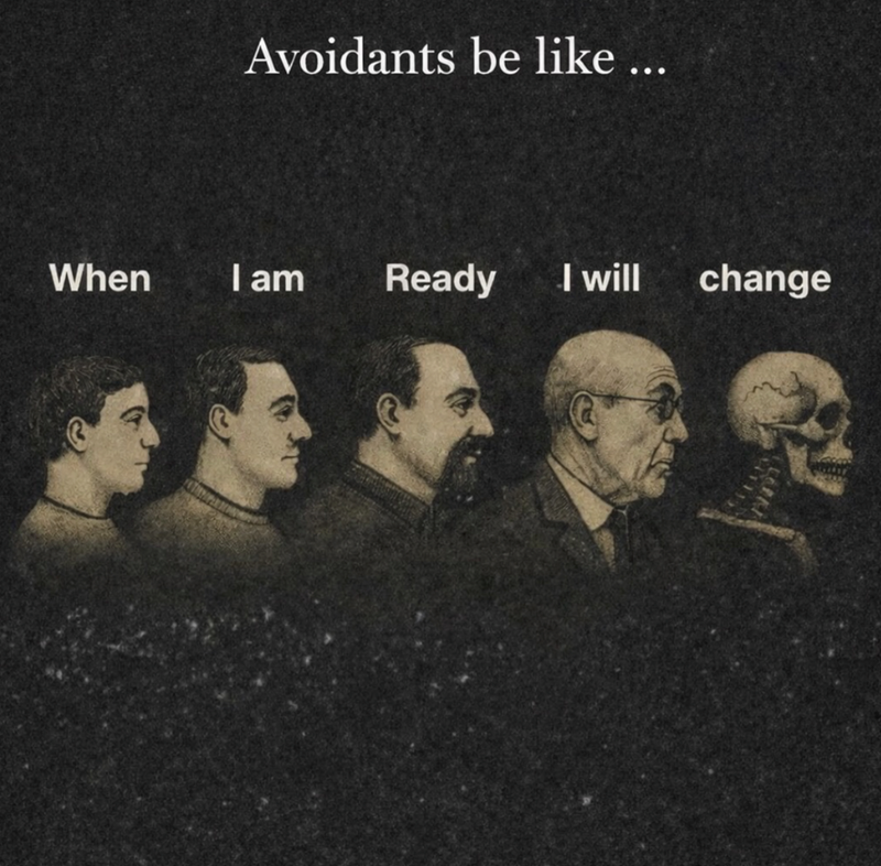 Avoidants be like ... When I am Ready I will change