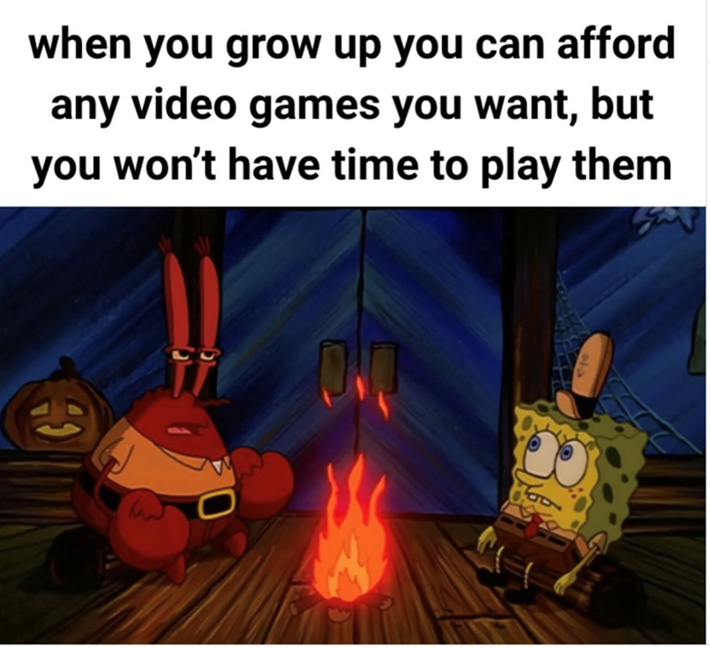 when you grow up you can afford any video games you want, but you won't have time to play them