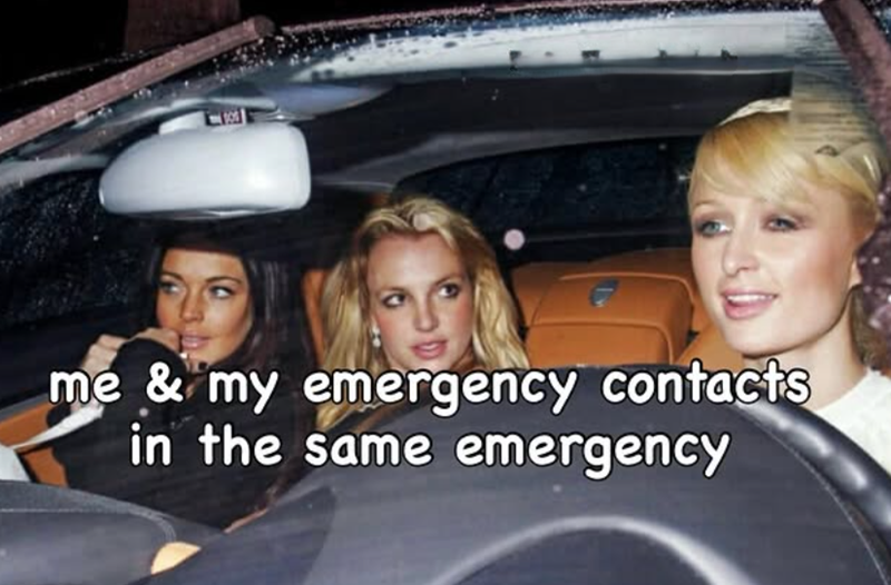 me & my emergency contacts in the same emergency