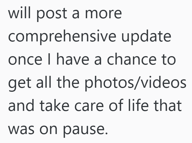 will post a more comprehensive update once I have a chance to get all the photos/videos and take care of life that was on pause.