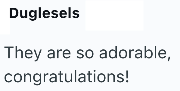 Duglesels They are so adorable, congratulations!