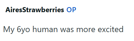 AiresStrawberries OP My 6yo human was more excited