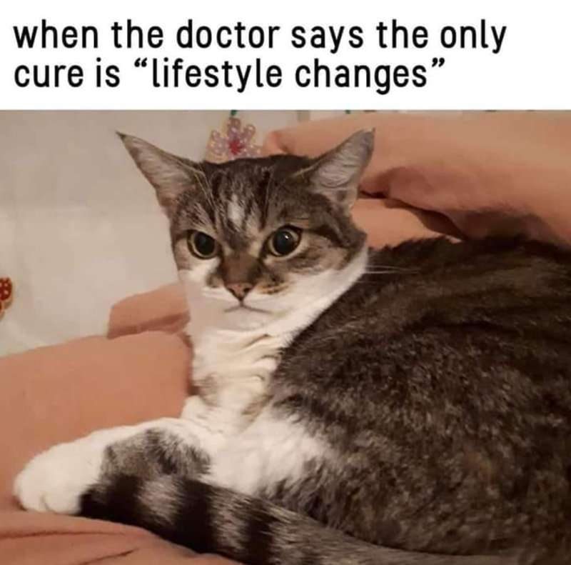 when the doctor says the only cure is "lifestyle changes"