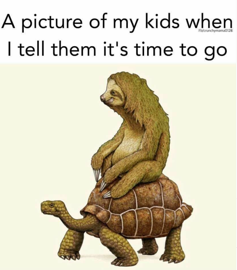 Fb/crunchymama0128 A picture of my kids when I tell them it's time to go