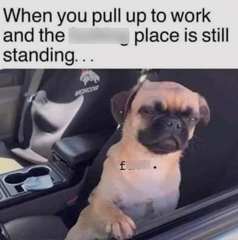 When you pull up to work and the standing... place is still BRONCOS f.