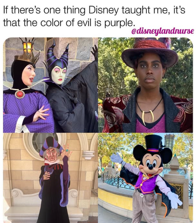 If there's one thing Disney taught me, it's that the color of evil is purple. @disneylandnurse
