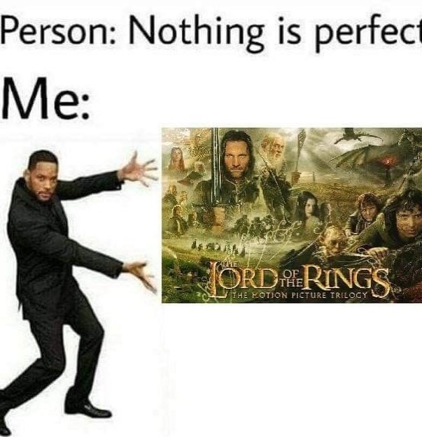 Person: Nothing is perfect Me: ORDERINGS THE MOTION PICTURE TRILOGY