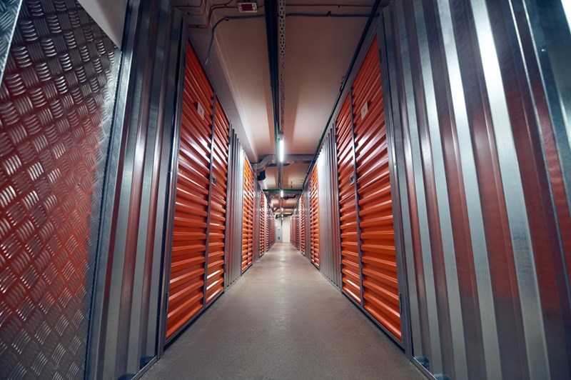 An image demonstrating the hallway of a modern storage facility.