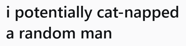 i potentially cat-napped a random man