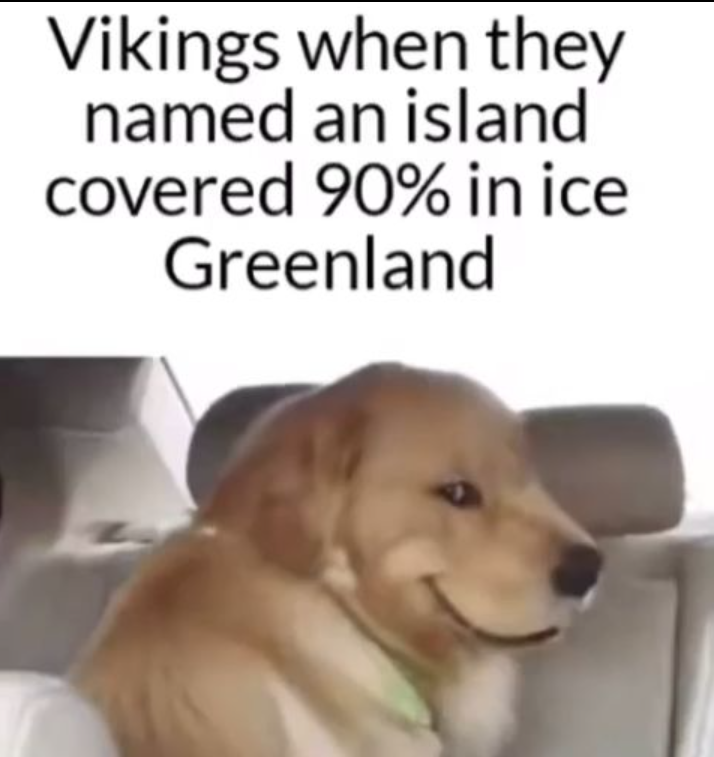 Vikings when they named an island covered 90% in ice Greenland