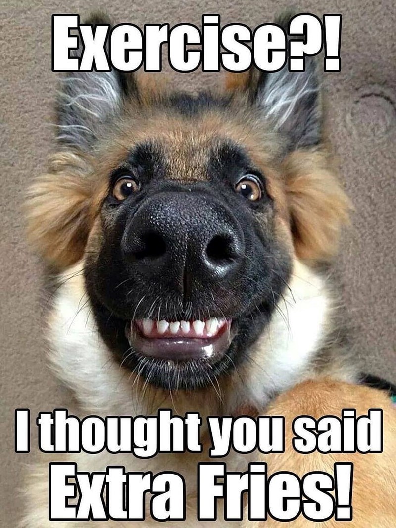Exercise?! I thought you said Extra Fries!